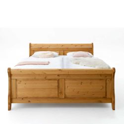 Doppelbett aus Kiefer Massivholz Landhaus günstig online kaufen