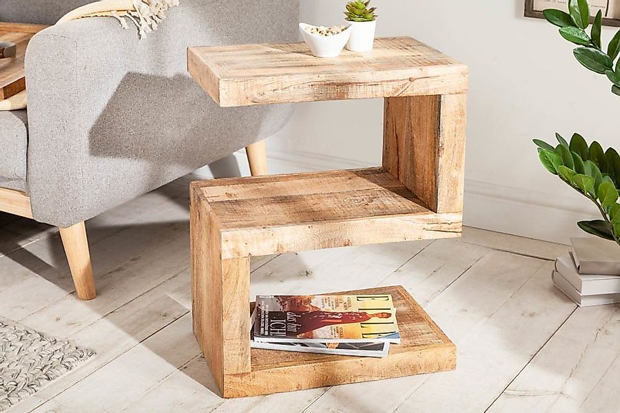 riess-ambiente Beistelltisch S 60cm natur - Mangoholz, Ablage, kompakt, vie günstig online kaufen