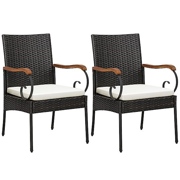 KOMFOTTEU Rattanstuhl (2er Set), Gartenstuhl mit günstig online kaufen