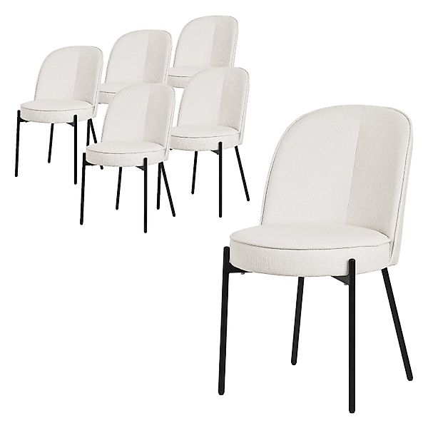 ML-Design Esszimmerstühle 6Er Set Beige mit Metallbeine und Stoffbezug günstig online kaufen