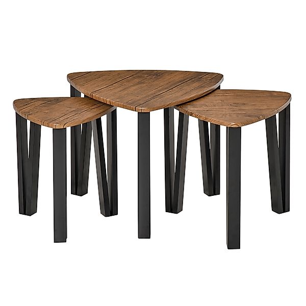 HOMCOM 3er Set Couchtisch Beistelltisch Stapeltisch Kaffeetisch Satztisch M günstig online kaufen