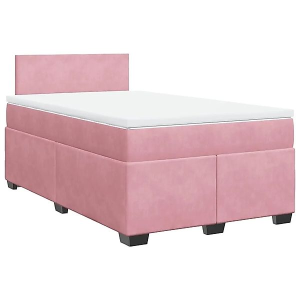 vidaXL Boxspringbett mit Matratze Rosa 120x200 cm Samt 3288581 günstig online kaufen