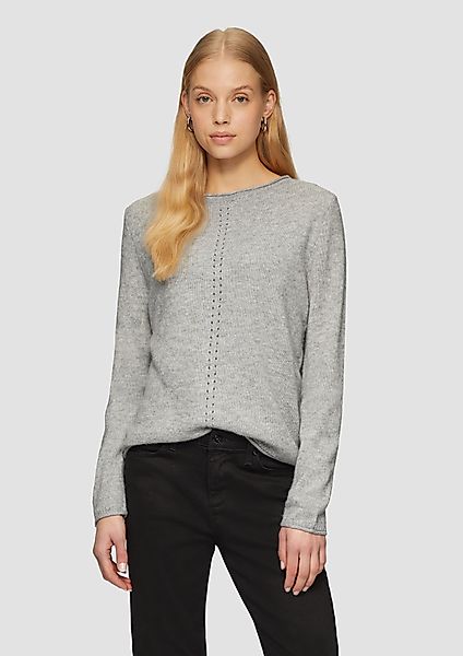QS Strickpullover Weicher Strickpullover mit Ajour-Detail günstig online kaufen