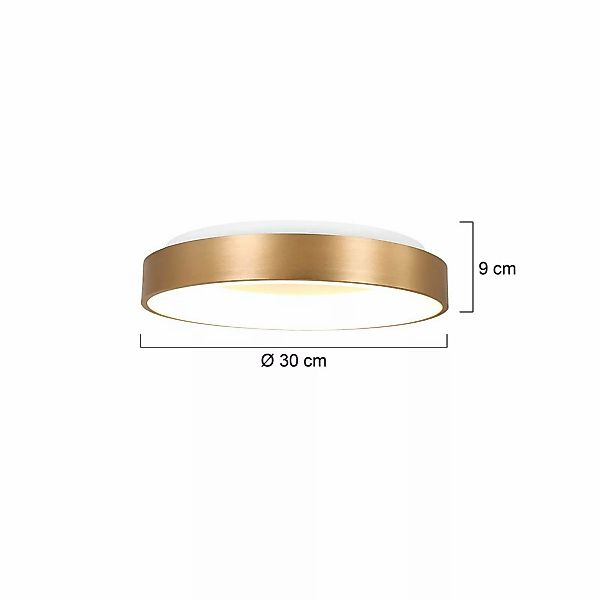 LED-Deckenleuchte Ringlede, 2.700 K, Ø 30 cm, gold, Metall günstig online kaufen