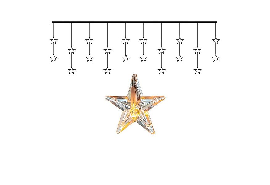 MARELIDA LED-Lichtervorhang LED Lichtervorhang 20 leuchtende Sterne 180x40c günstig online kaufen