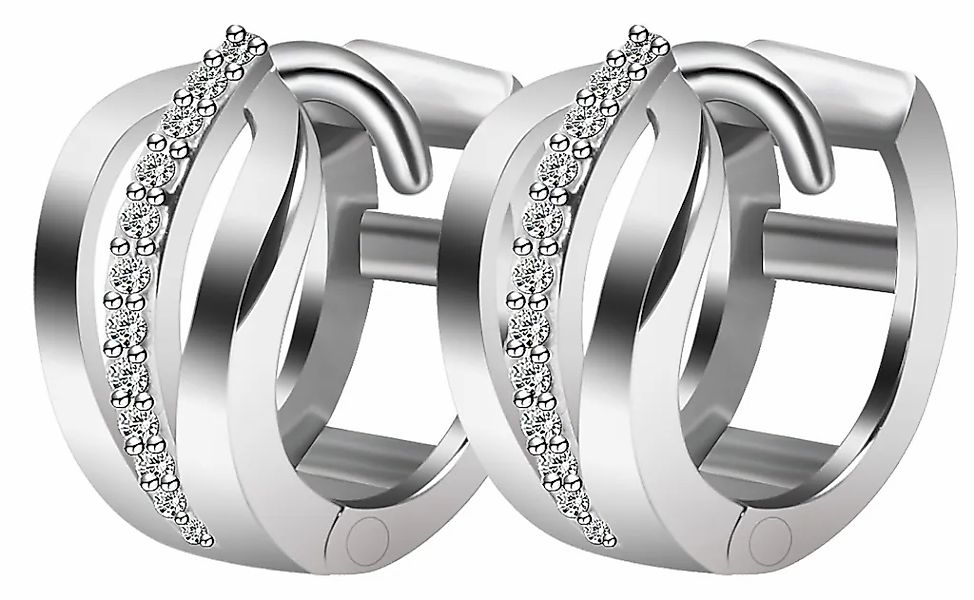 Adelia´s Klappcreolen "Damen Ohrringe – Klappcreole aus 925 Silber mit Zirk günstig online kaufen