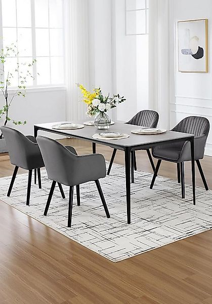 Woltu Esszimmerstuhl (2 St), Polsterstuhl mit Armlehne Massivholz günstig online kaufen