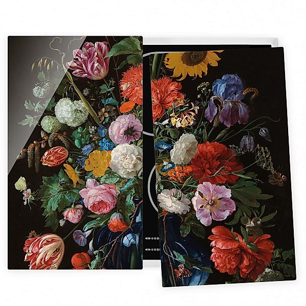 2-teilige Herdabdeckplatte Glas Blumen Jan Davidsz de Heem - Glasvase mit B günstig online kaufen