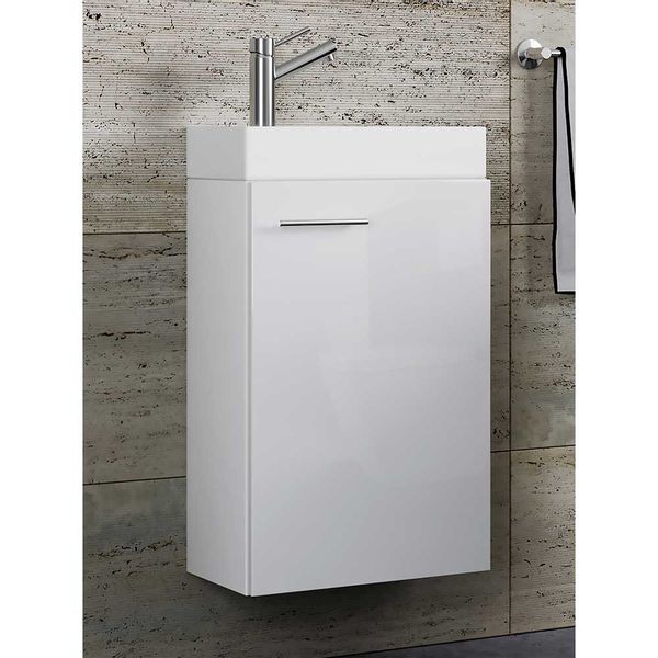 Gäste Toilette Waschtischkonsole in Weiß die Wandmontage günstig online kaufen