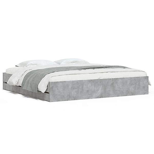 vidaXL Bettgestell mit Schubladen Betongrau 200x200 cm Holzwerkstoff1938778 günstig online kaufen
