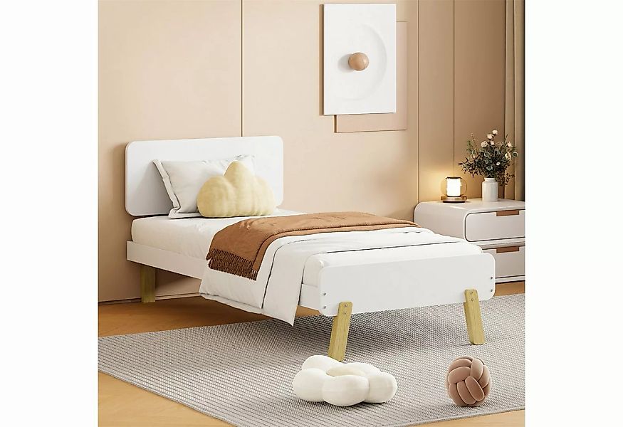 Fangqi Kinderbett Einfaches Einzelkinderbett, Holz, 90x190cm, Holzbeine, mi günstig online kaufen