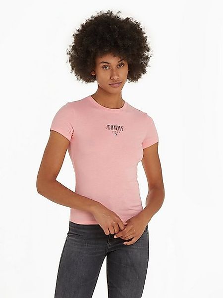 Tommy Jeans Rundhalsshirt Rib Slim Essential Logo Rippshirt, feines Jersey günstig online kaufen