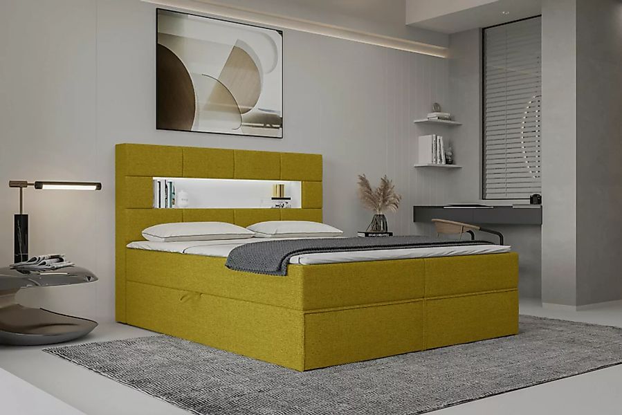 Stylefy Boxspringbett Comfy (Schlafzimmerbett, Bett), LED-Beleuchtung günstig online kaufen