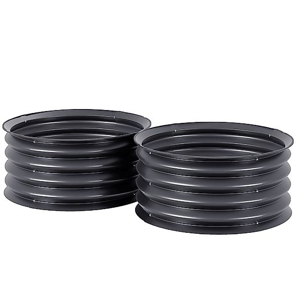 Outsunny 2er-Set Hochbeet aus Stahl, Pflanzbeet Frühbeet Gartenbeet Blumenk günstig online kaufen