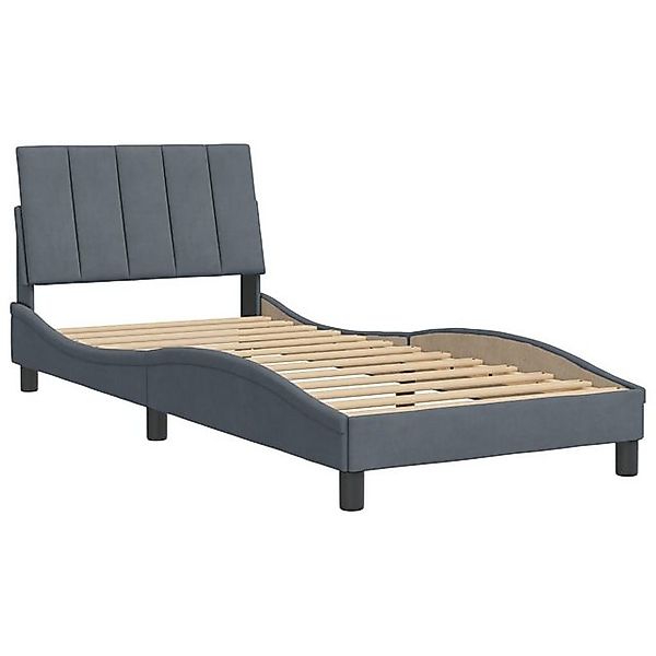 vidaXL Bett Bettgestell ohne Matratze Dunkelgrau 80x200 cm Samt günstig online kaufen