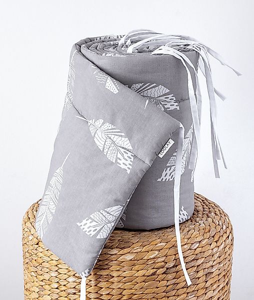Loolay Bettnestchen GRAU WEIß Baumwolle BETTUMRANDUNG günstig online kaufen