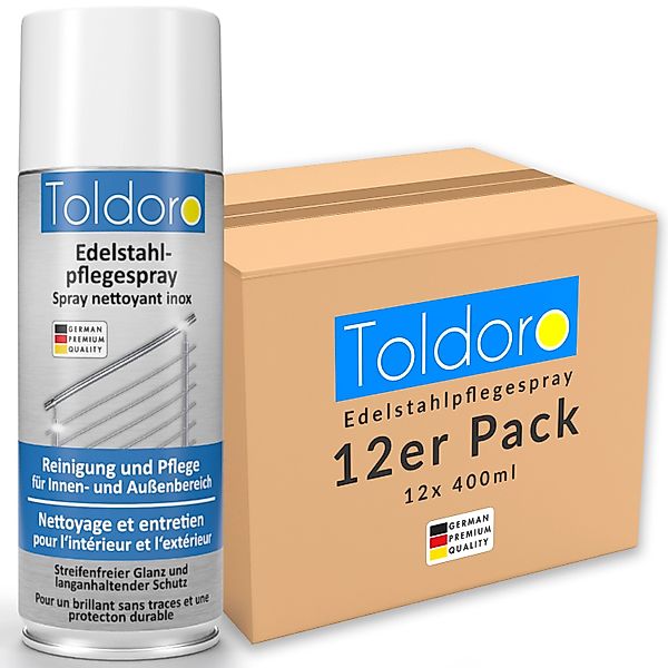 Toldoro 12x Edelstahl Pflegespray 400ml  Edelstahlreiniger für Küche oder G günstig online kaufen