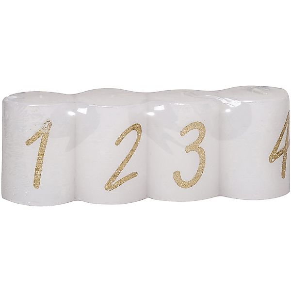 Stumpenkerze 80/58 mm Weiß 4er-Pack günstig online kaufen