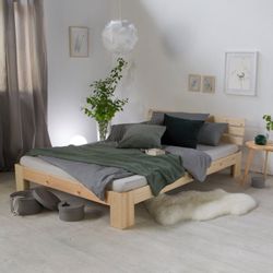 Homestyle4u Holzbett Doppelbett mit Kopfteil Massiv günstig online kaufen