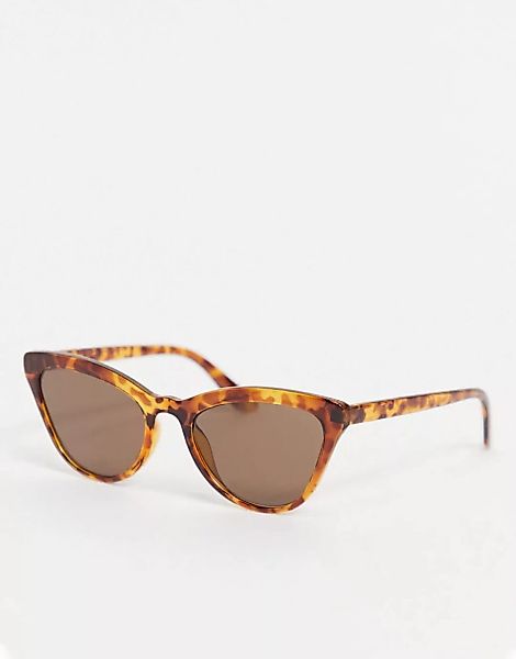 Monki – Vega – Cat-Eye-Sonnenbrille im Oversize-Stil, Braun-Schildpatt günstig online kaufen