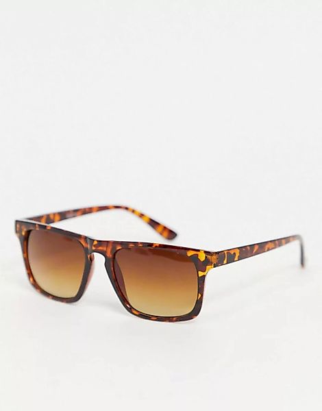 Madein. – Eckige Sonnenbrille mit Rahmen in Schildpattoptik-Braun günstig online kaufen