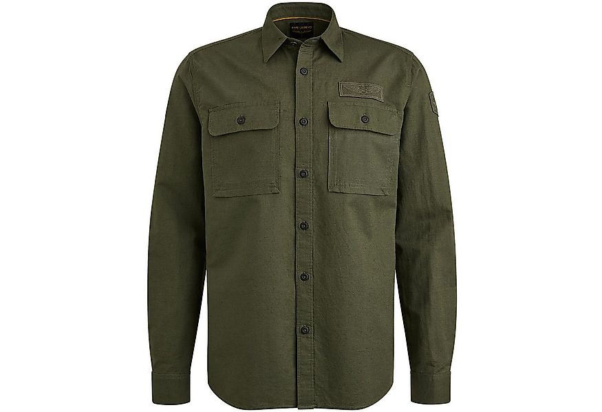 PME LEGEND Flanellhemd Long Sleeve Shirt Cotton/linen OLIVE NIGHT günstig online kaufen