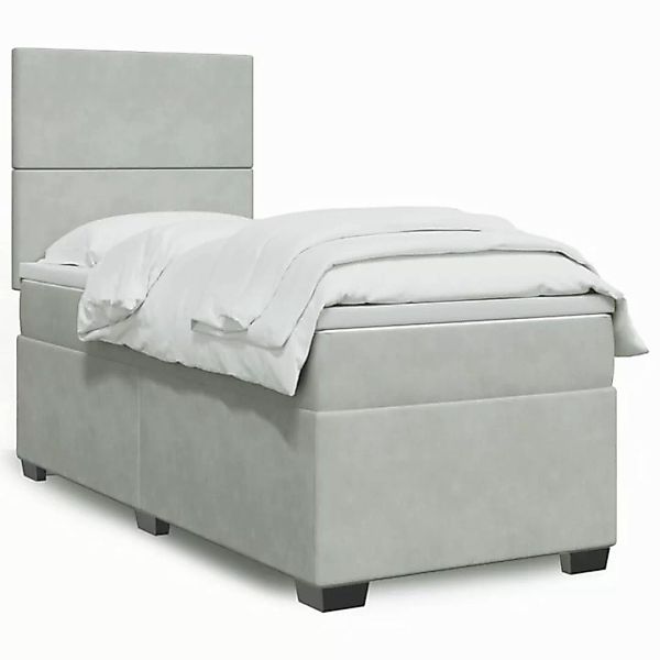 vidaXL Boxspringbett mit Matratze Hellgrau 90x190 cm Samt2107138 günstig online kaufen