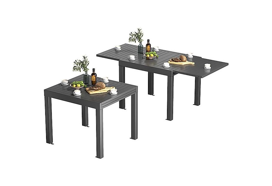HOMALL Gartentisch Balkontisch, Aluminium Ausziehtisch für 6-10 Personen, b günstig online kaufen