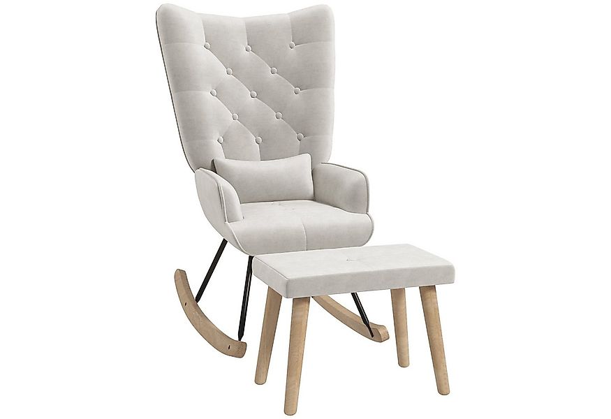 HOMCOM Relaxsessel Ohrensessel mit Hocker, Kissen, Samtoptik (Polsterstuhl, günstig online kaufen