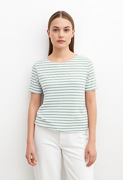 Vero Moda Rundhalsshirt "VMABBY SS ZIP TOP JRS NOOS" Materialmix, regular f günstig online kaufen