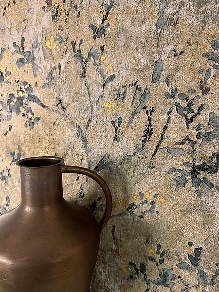 Newroom Vliestapete, Braun Tapete Floral Blätter - Vintage Blumentapete Gra günstig online kaufen