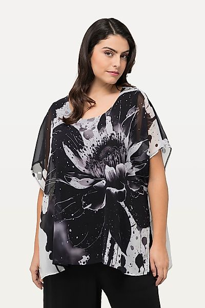 Ulla Popken T-Shirt Blusenshirt doppellagig Blüten günstig online kaufen