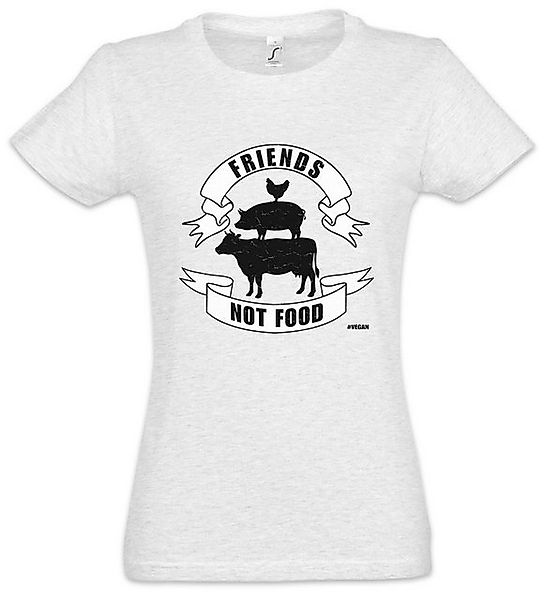 Urban Backwoods Print-Shirt Friends Not Food Animals Damen T-Shirt Veganer günstig online kaufen