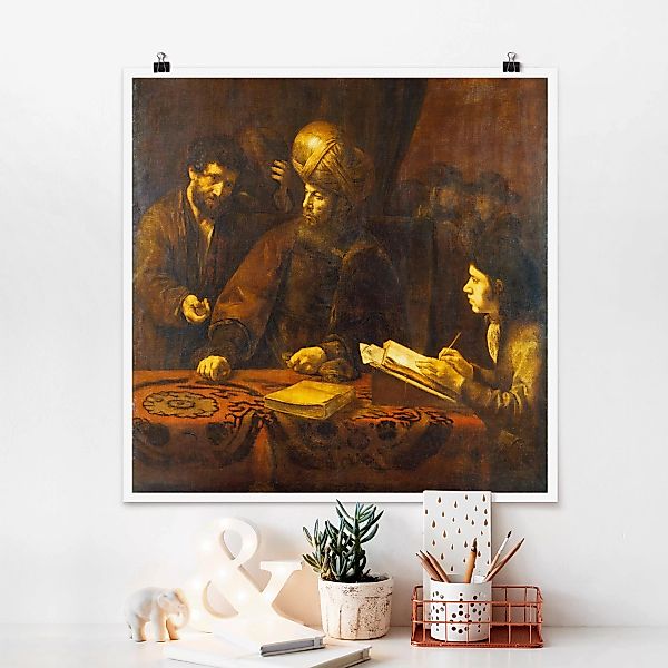 Poster - Quadrat Rembrandt van Rijn - Gleichnis von Arbeitern günstig online kaufen