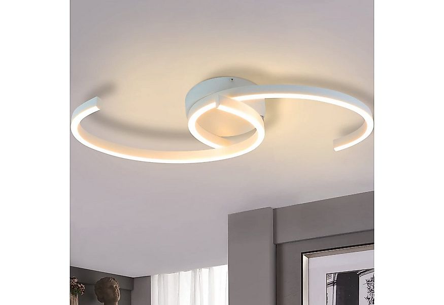 Nettlife Deckenleuchten Weiß Wohnzimmer Lampe 25W 3000K, LED fest integrier günstig online kaufen