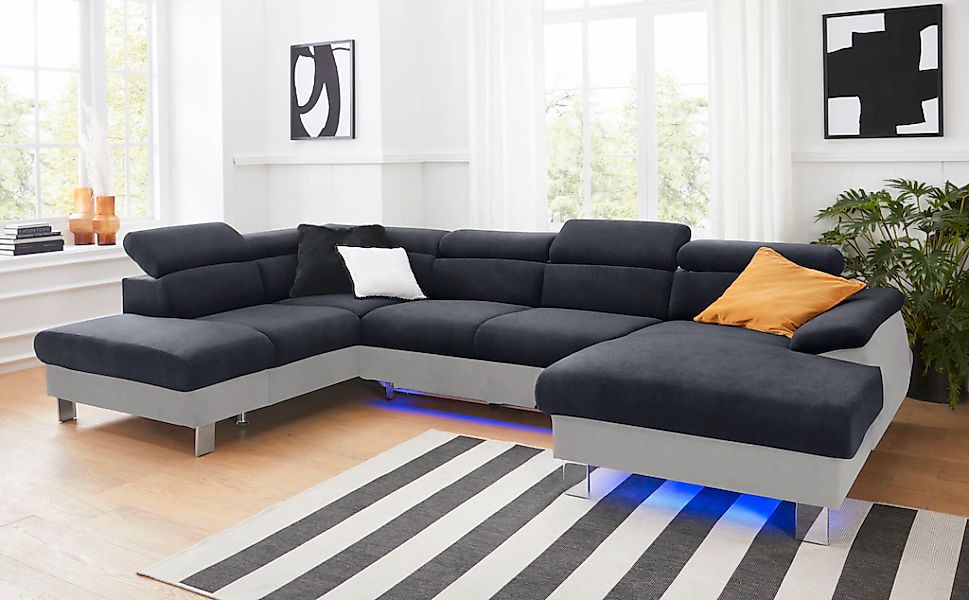 COTTA Wohnlandschaft "Komaris U-Form, B: 320 cm" mit Kopfteilverstellung, o günstig online kaufen