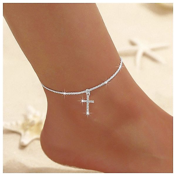 KARMA Fußkette mit Anhänger Damen Kreuz günstig online kaufen
