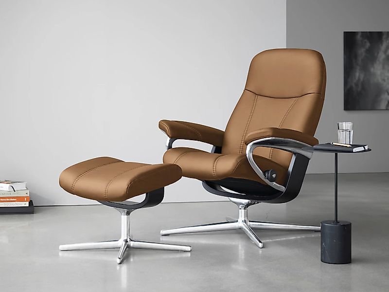 Stressless "Consul" mit Cross Base, Größe S, M & L, Holzakzent Schwarz günstig online kaufen