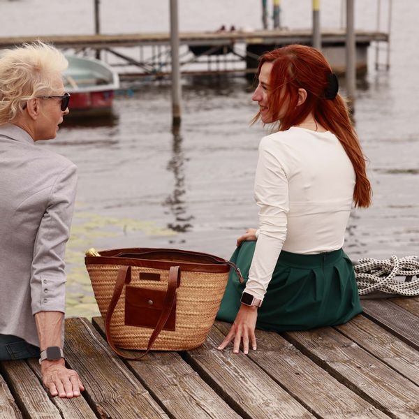 NATUREHOME Schultertasche Umhängetasche Shopper Korb Palmblatt, günstig online kaufen