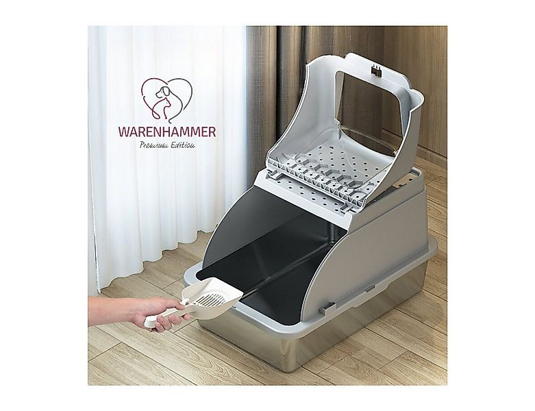 Warenhammer Katzentoilette Katzenklo XXL Premium - Edelstahl mit Deckel - g günstig online kaufen