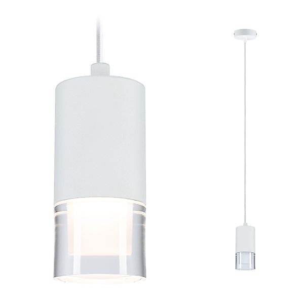 Paulmann "LED Pendelleuchte Kame 9W Klar/Signalweiß" günstig online kaufen