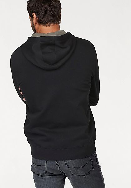 Mans World Kapuzensweatjacke mit kontrastfarbigem Innenfutter günstig online kaufen