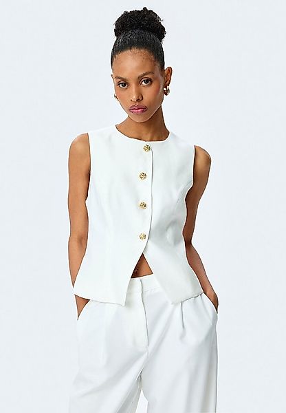 Koton Anzugweste Rundhalsausschnitt Slim Anzugweste günstig online kaufen