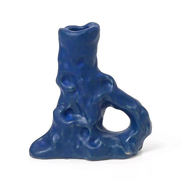 Kerzenleuchter Dito keramik blau / 6 x 11 x H 12 cm - Steinzeug - Ferm Livi günstig online kaufen