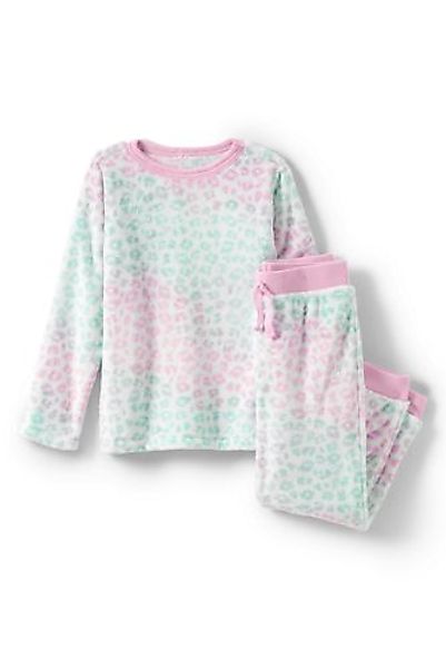 Pyjama-Set aus Plüsch-Fleece, Größe: 128-134, Elfenbein, by Lands' End, Sof günstig online kaufen