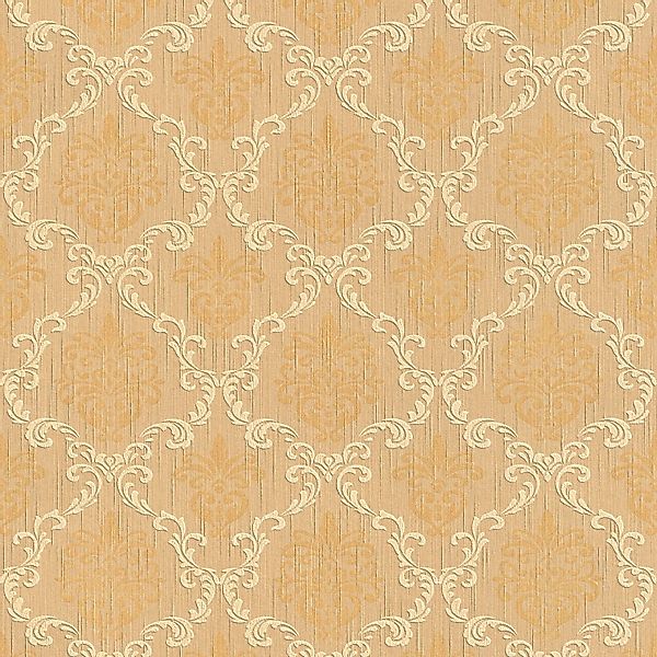 PROFHOME 956293-GU Textiloptik Tapete Barock Matt Orange Beige 0,53 m x 10, günstig online kaufen