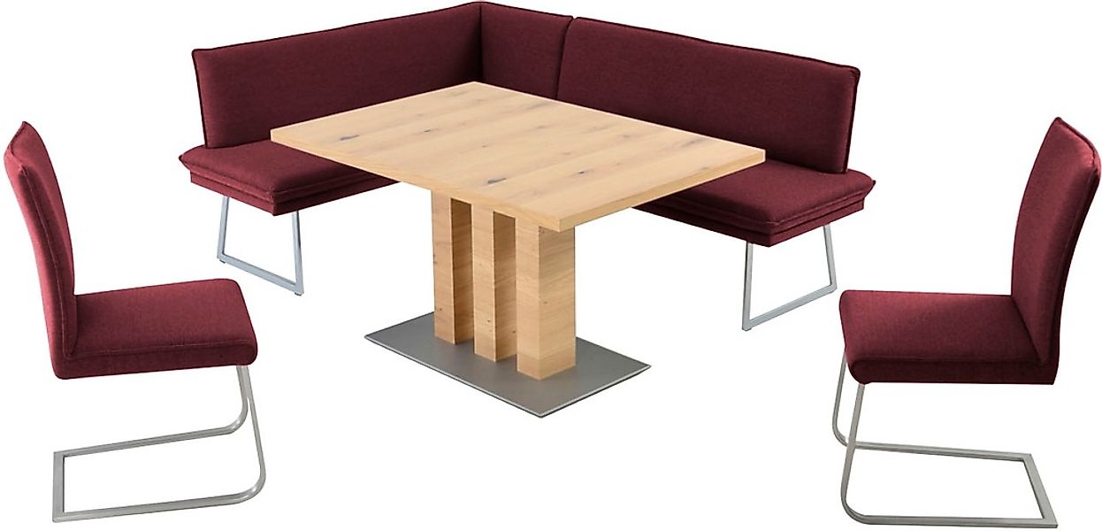K+W Komfort & Wohnen Essgruppe "Santos III" 4 Stk. tlg. gepolsterte Eckbank günstig online kaufen