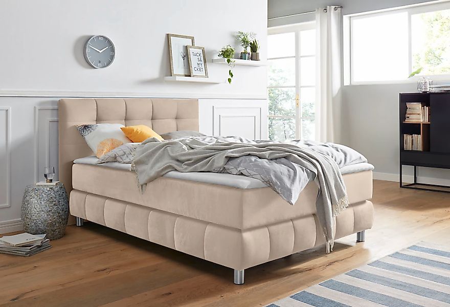Home affaire Boxspringbett "Salo" incl. Topper, 6 Breiten, 2 Härtegrade, TF günstig online kaufen
