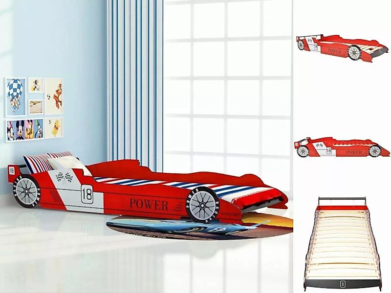 vidaXL Kinderbett Kinderbett mit Lattenrost 3D Design Rennwagen Motivbett 9 günstig online kaufen