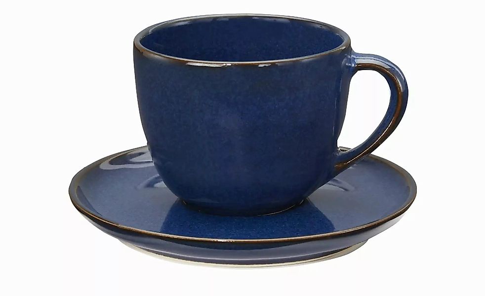 ASA SELECTION Cappuccinotasse mit Unterteller   ¦ blau ¦ Maße (cm): H: 7,5 günstig online kaufen